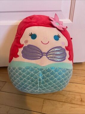 Squishmallows Mermaid Plush - Pink Hair, Teal Tail, Purple Shell